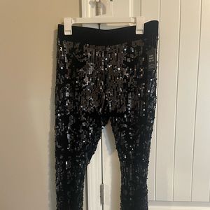 Black Express Super High Waisted Sequin Leggings
